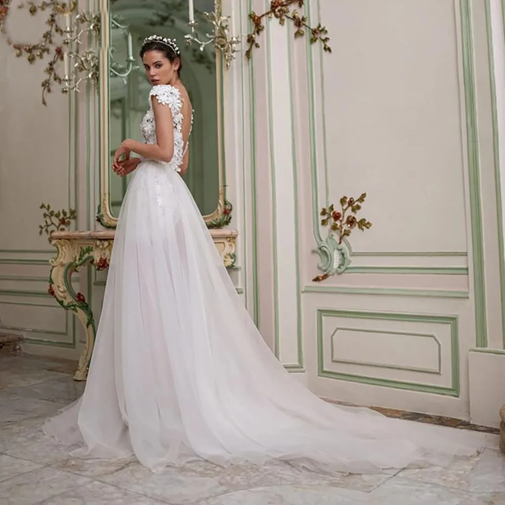 Свадебные платья с V-образным вырезом, мини-юбка, платья со съемным шлейфом для свадебного банкета, женское праздничное платье