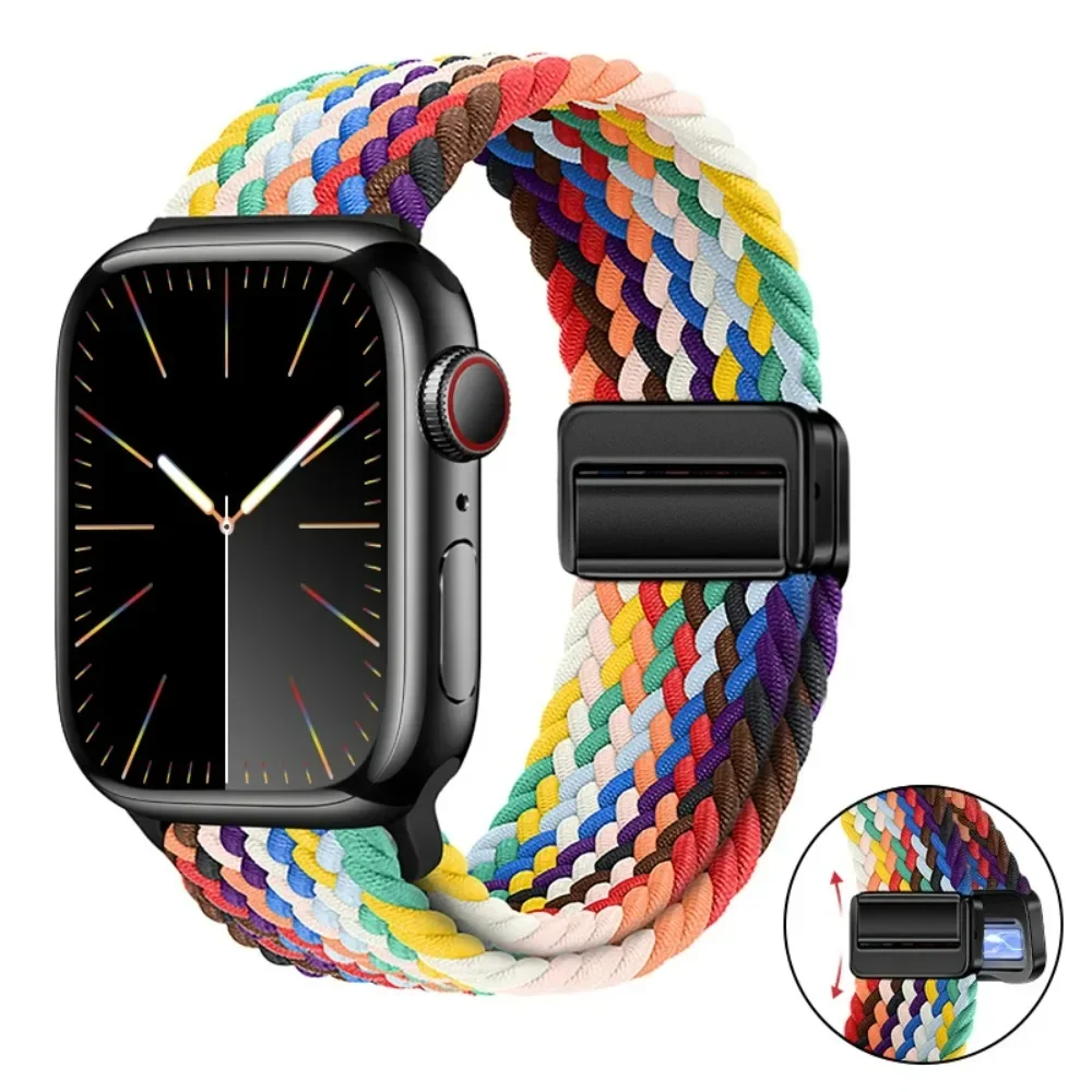 Nylon Braided Strap For Apple Watch Band Ultra 2 49mm 10 9 8 7 46mm 45mm 41mm Band iWatch Series 6 5 3 SE 2 44mm 40mm 42mm 38mm