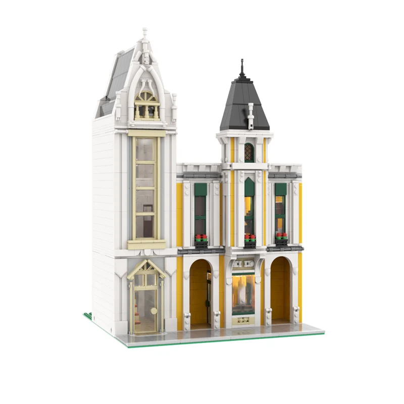 Street view modelo moc tijolos de construção estilo ocidental arquitetura tecnologia modular crianças presentes do feriado montar brinquedos terno