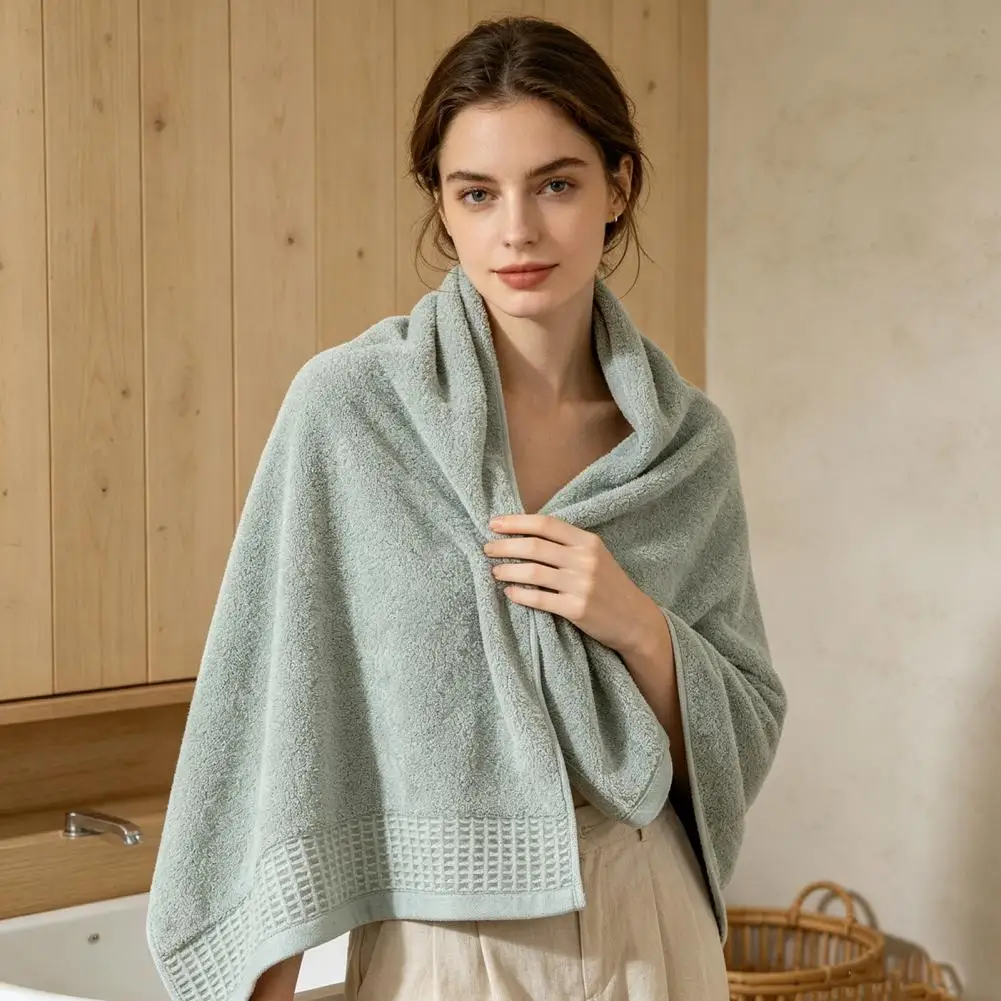 Bamboo Fiber Bath Towel Thick Soft Absorbent Large Shower Towel for Adults Non Shedding Quick Dry Washcloth for Home Bathroom