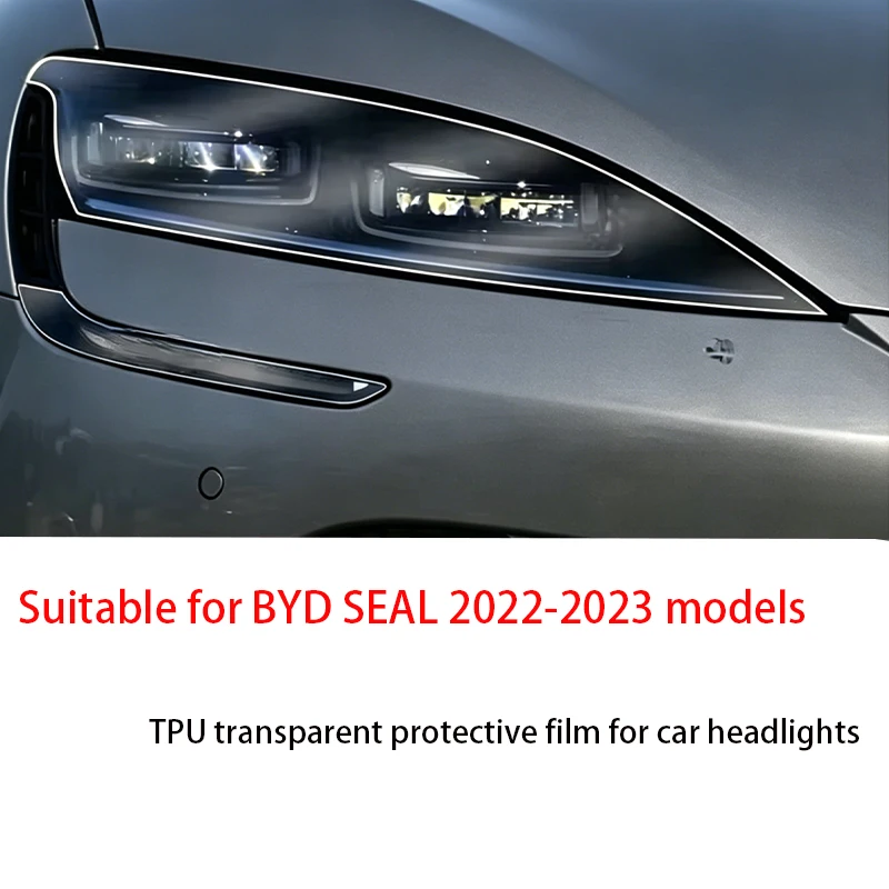 

Suitable for BYD Seal 2022-2023 model TPU transparent black headlight protective film, anti scratch cover patch repair film