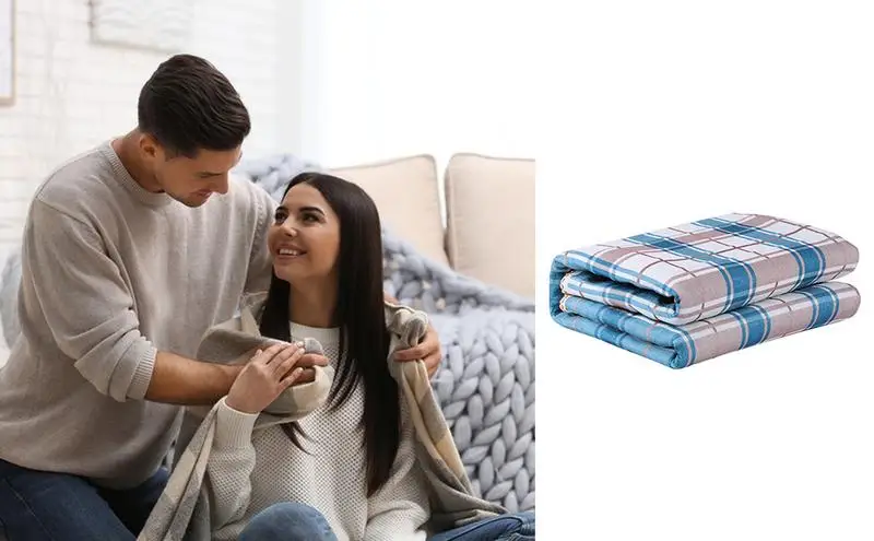 

Warm Electric Heating Blanket Bedroom Pad Mat Temperature Fast Heating Warm Blanket Throw Blanket for Watching TV Reading