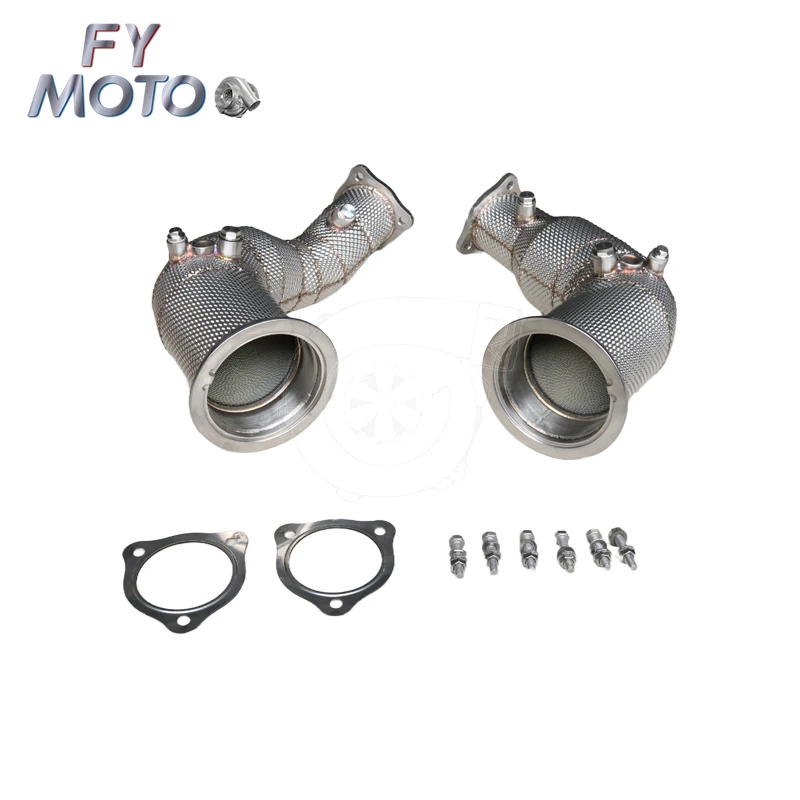 Exhaust Catted Downpipe for AU DI RS4 B9 RS5 F5 2.9T 20+ LHD with Heat Shield with OPF