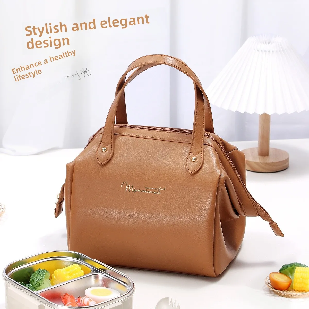 high-end-leather-lunch-box-bag-aluminum-foil-thickened-handheld-bento-bag-insulated-high-aesthetic-value-meal-bag-outdoor-use