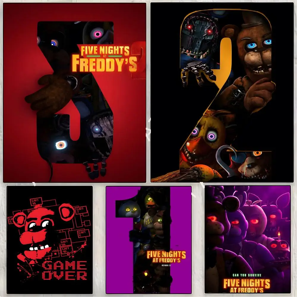 Game Survivalhorror Five Nights At Freddys Painting Calligraphy Canvas Print Wall Mural for Living Room Decor Gifts