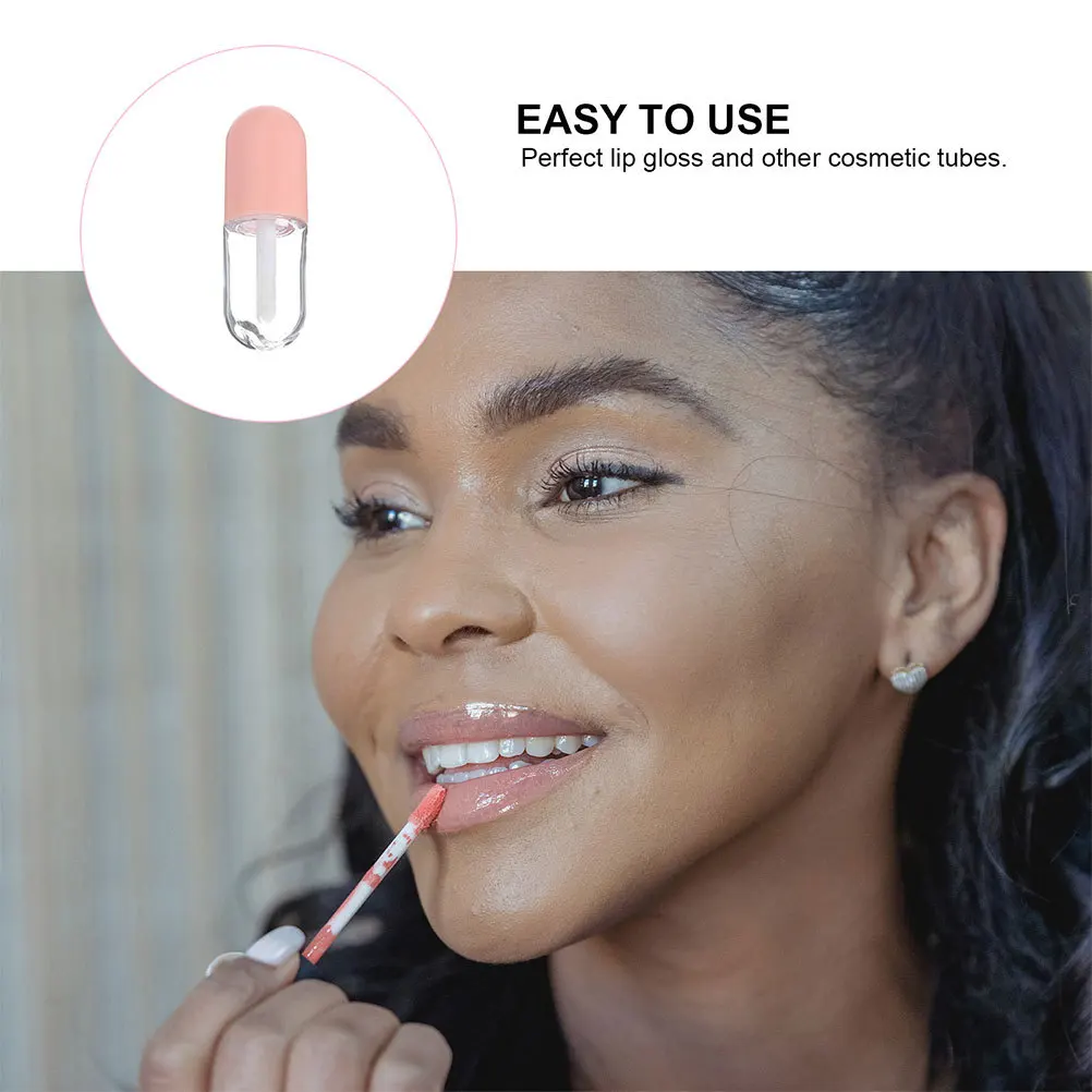

8pcs Clear Gloss Bottles Refillable Travel Size Empty Containers For Lip Oil Liquid Blush Mini Lip Balm Tubes Supply