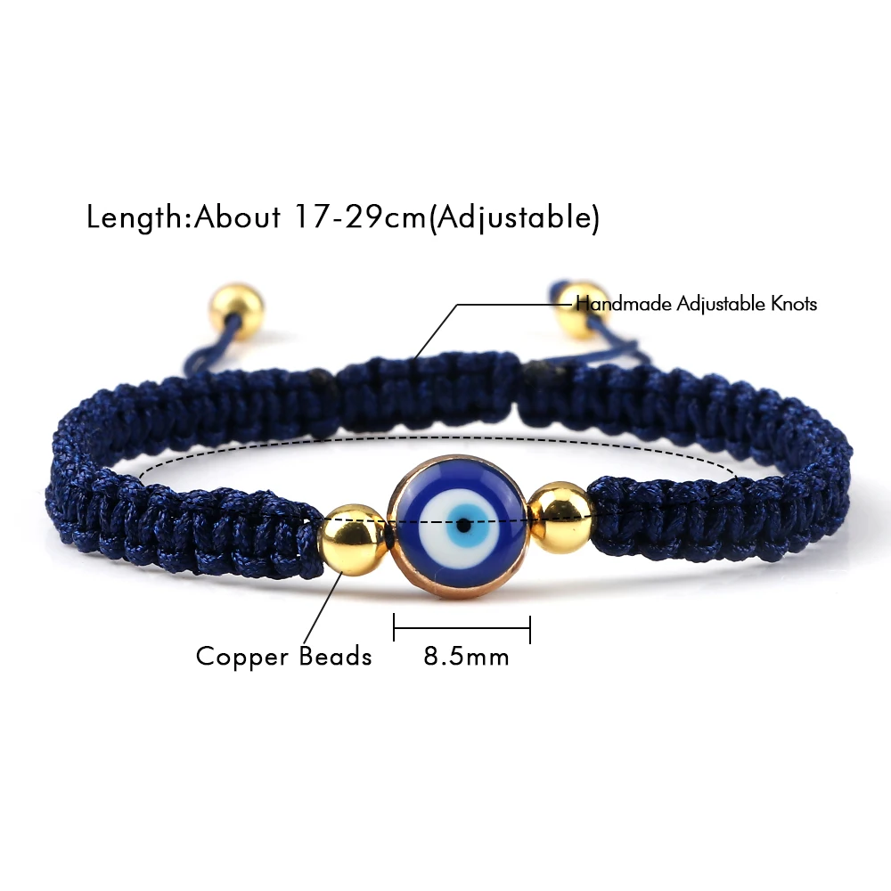 Turkish Evil Eye Bracelets for Women Men Lucky Black White Red Thread Braided String Bracelet Adjustable Bangles Friends Jewelry