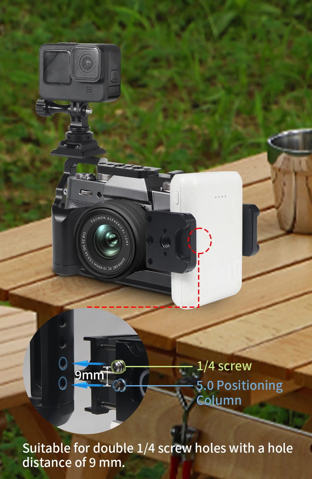 Universal Mobile Power Bank Halter SSD Halterung Clamp 53-83mm Quick Mount Kalten Schuh für DJI Mic SLR Kamera telefon Stativ Vlog Clip – Detail 21