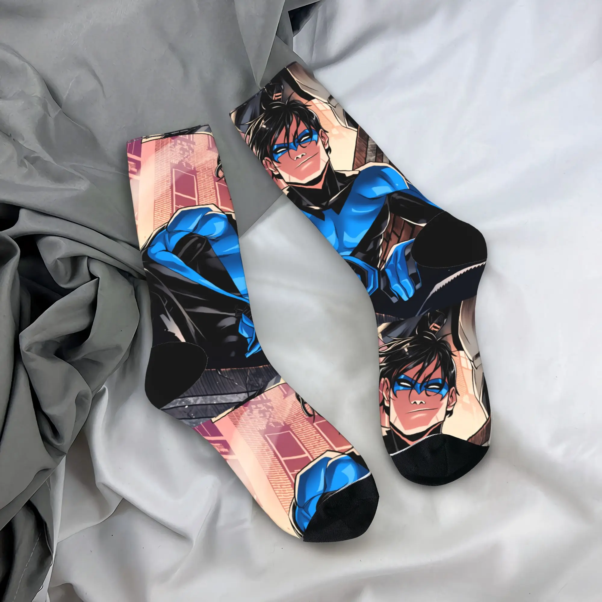 

Мужские носки Dicks Nightwing Graysons, чулки, противоскользящие качественные носки, осенние модные дизайнерские носки для скейтборда