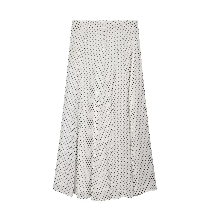 MUJER Polka Dot Blusen Damen Halbtransparente Blusen und Röcke Set Urlaubs-Strand-Tops für Frauen Langarm Casual Blusen – Detail 6