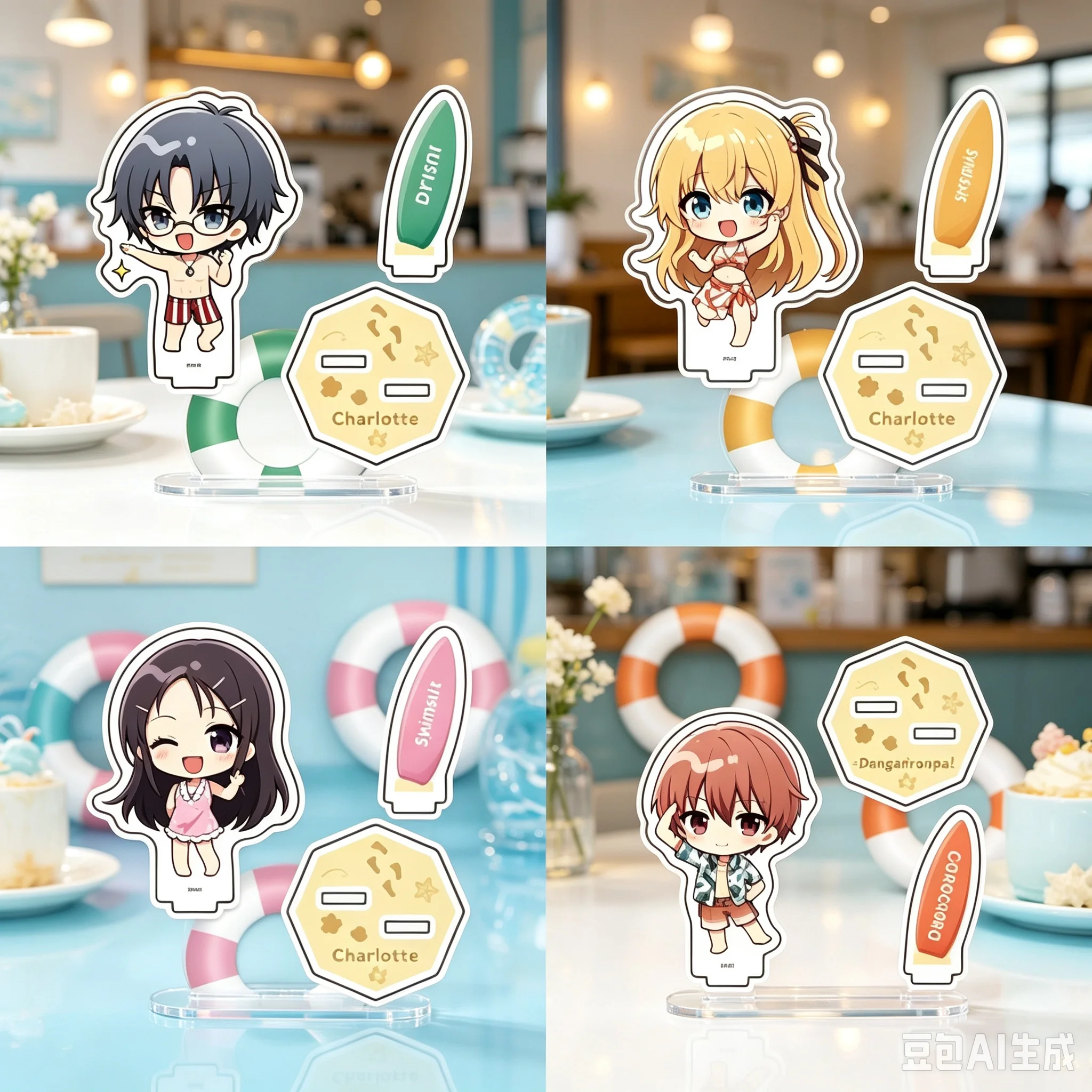 Anime  Charlotte Acrylic Stand Model Bookshelf Decoration Lovely Products High Definition Images Bookshelf Decoration Keychain