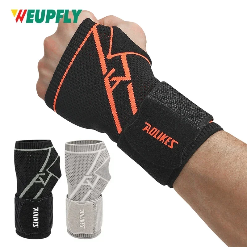 Muñequera con muñequera, mangas de compresión de mano con correas para muñeca, soporte para levantamiento de pesas, tendinitis, túnel carpiano, 1 Uds.