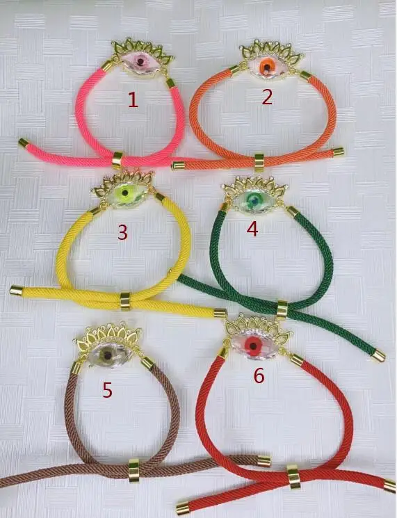 1pcs eye glass CZ Women Bracelet Neon rainbow Hand Made Strap Summer Anklet  Rope Beach Ajustable size sf43f