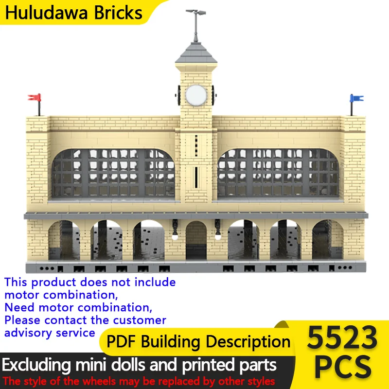 

Модель с видом на улицу, MOC, строительные кирпичи, железнодорожный вокзал, основное здание, модульная технология, детские праздничные подарки, сборные игрушки, костюм