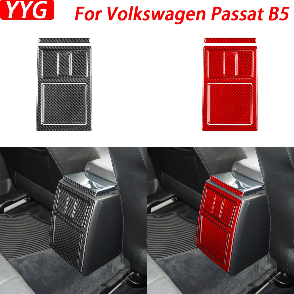 

For Volkswagen VW Passat B5 2001-2005 Carbon Fiber Rear Central Control Panel Decorative Cover Car Interior Accessories Sticker