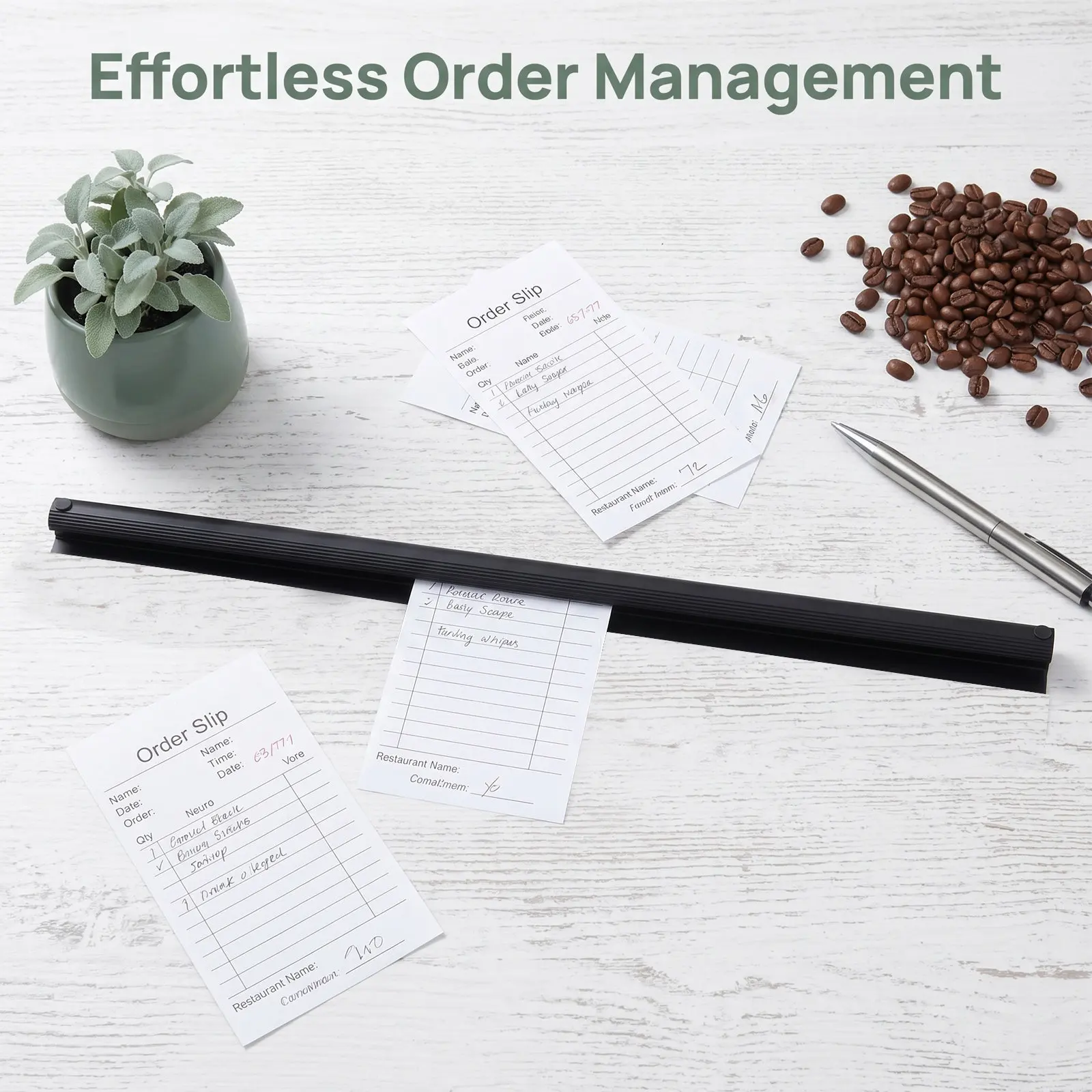 Restaurant Order Holder Slip Rack Aluminum Magnesium Alloy Kitchen Ticket Holder Note Organizer for Cafe .7 Inch Receipt
