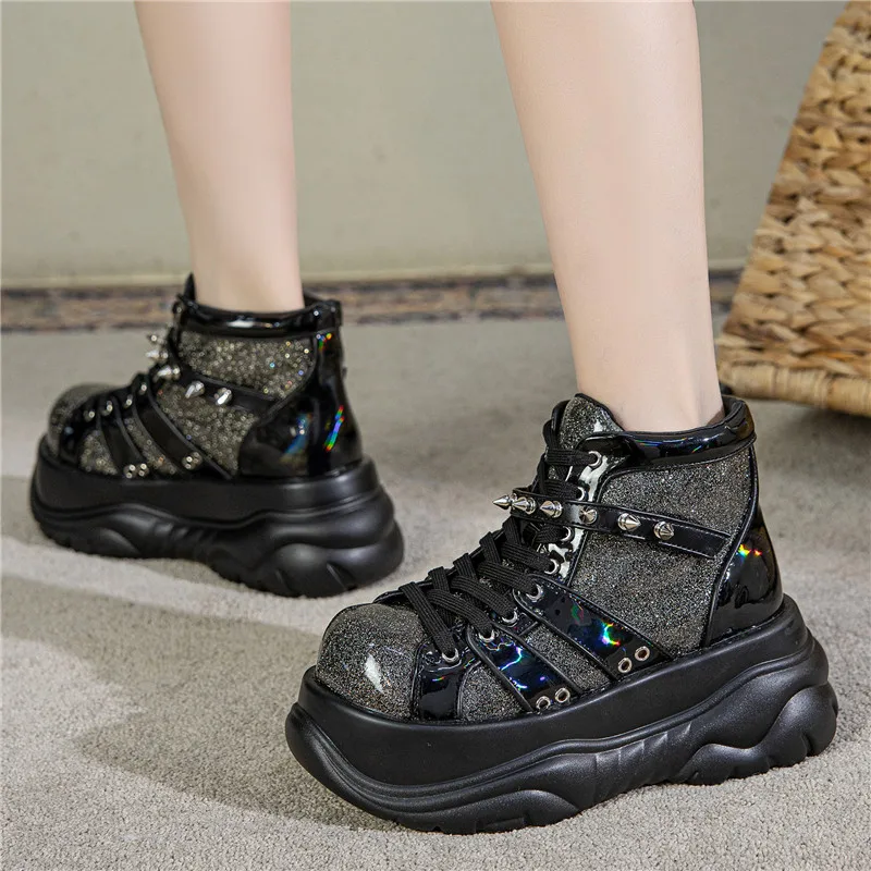 Plus Size Women's Shoes 35-43 High Top Platform Punk Style Subculture Hot Girl Trend Fashion Boots Ankle