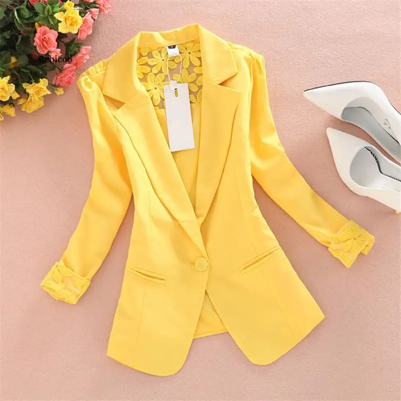 

New Women's Blazers Notched Collar Business Suits Female Work Office Ladies Casual Blazer Outerwear