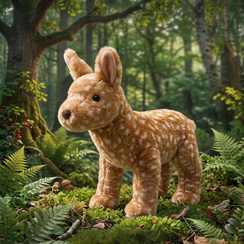 Simulated Spotted Deer Plush Toys 29cm Deer Stuffed Doll Creative Home Decoration Toys Adorably Accompany Toys Birthday Gifts