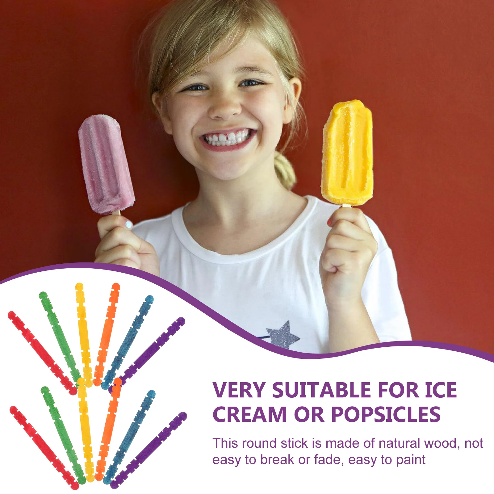 

200pcs Serrated Wooden Craft Sticks 4 5 Inch Colorful DIY Popsicle Sticks Reusable Tough Wood Perfect for Ice Cream Crafts Bulk