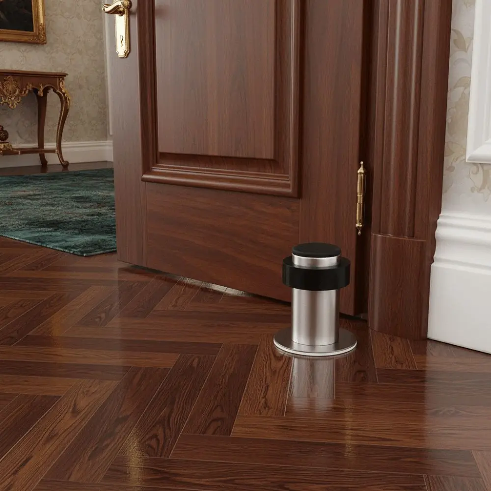 

Hardware Rubber Door Stopper Durable Stainless Steel Wall Protector 45mm-80mm Gaskets Anti-collision Door Holder Floor Door Stop