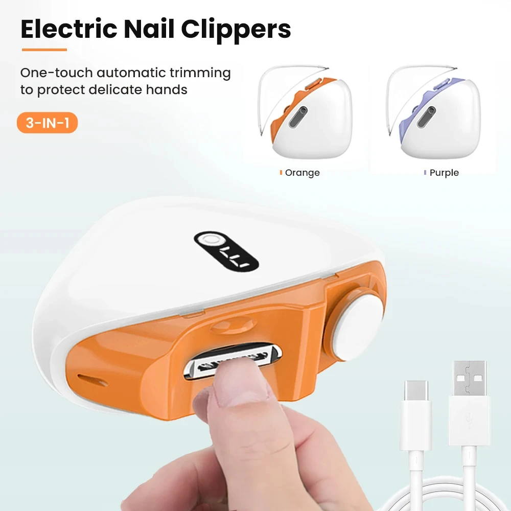 Nail Care Curtains Electric Automatic Trimmer with Light Foot Scissors and Polisher For Adults and Babies Curtains
