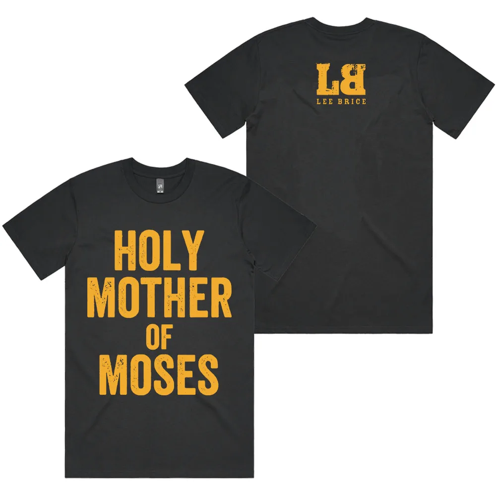 Черная футболка Lee Brice Holy Mother of Moses, хлопковая летняя футболка с круглым вырезом, уличная одежда унисекс, мужская и женская футболка, одежда с графическим рисунком