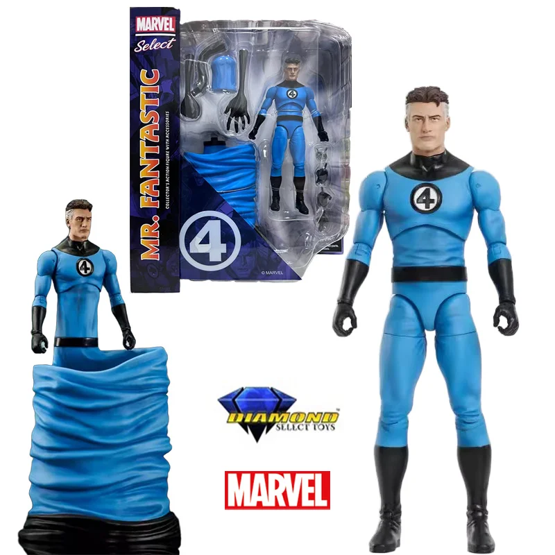 Diamond Select Toys DST Marvel Select Mr. Fantastic Fantastic Four 18Cm Anime Original Action Figure Model Toy Gift Collection