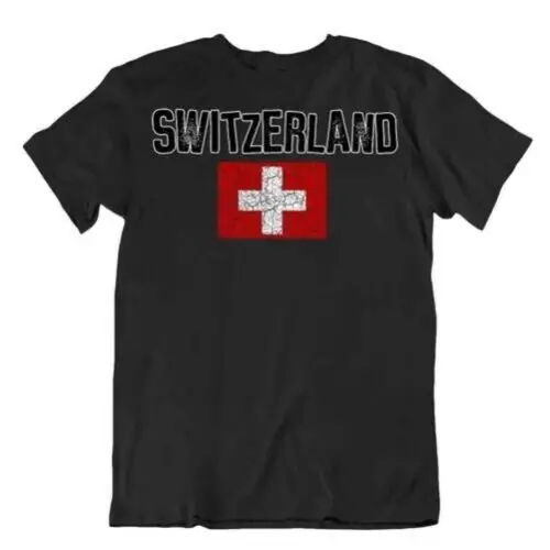 Flagge T-Shirt Schweiz Mode Country Andenken Geschenk Pride Logo