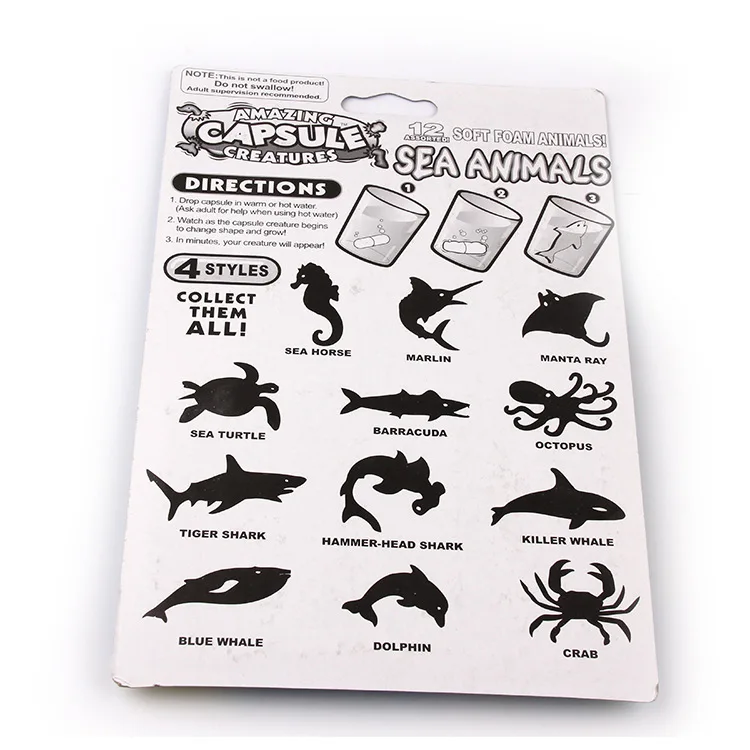 3/6pcsToy الأطفال تورم المياه كبسولة ديناصور المخلوقات البحرية الإبداعية رواية لغز لعبة الأطفال اللعب الفائدة زراعة