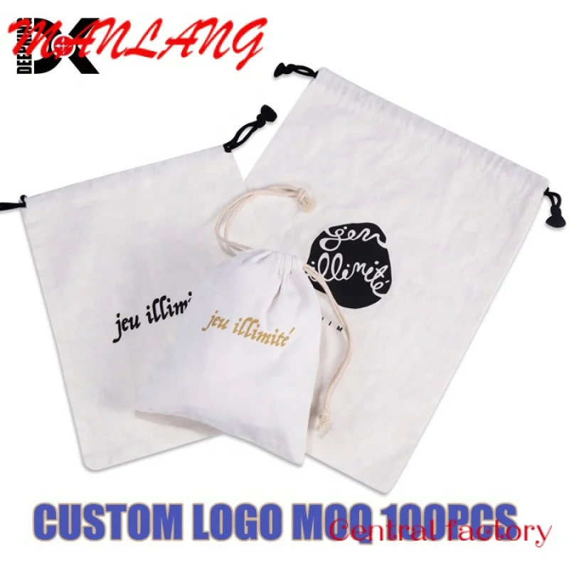 Custom  Custom Printed Logo Canvas Pouch Personalised Zipper Top Cotton Fabric Canvas Pouch Bag For Cosmetic Packaging