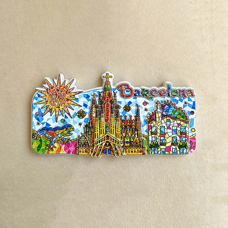 

Barcelona, Spain tourist souvenirs Sagrada Familia decoration 3d three-dimensional creative magnetic refrigerator magnets