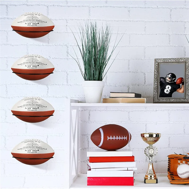 B93B-2 paquetes de soportes de fútbol, soporte de pared para exhibición de fútbol, decoración de sala de fútbol
