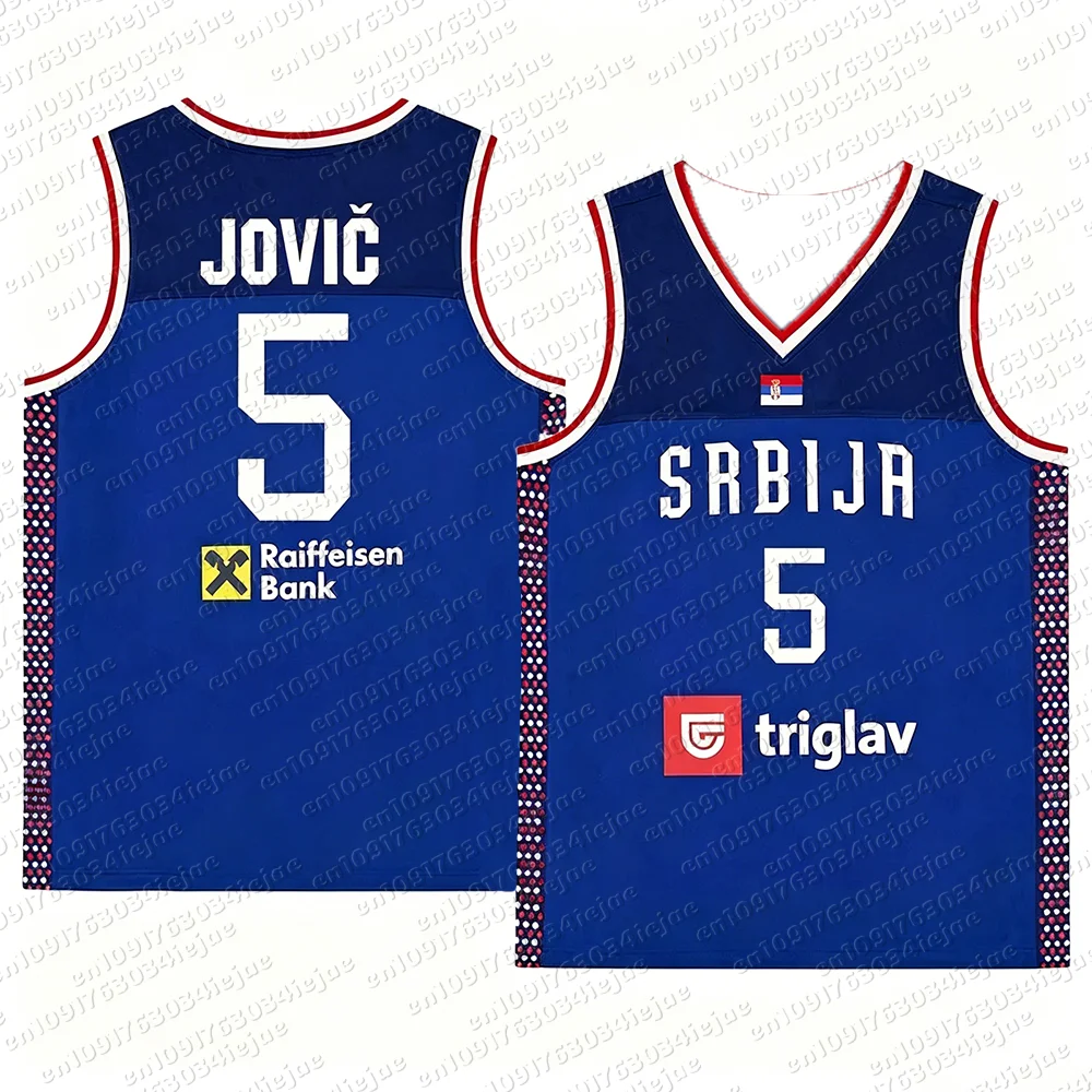 Unisex Atmungsaktives Schnelltrocknendes Basketball-Trikot Srbija 15 Jokic Günstige Hochwertige Outdoor-Sportbekleidung für Kinder – Detail 6