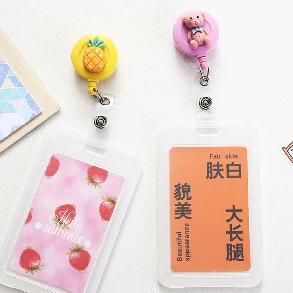 Telescopic Buckle Cartoon Office Supplies Retractable Badge Reel ID Badge Holder Clip ID Name Holder Credit Card Holder Clip