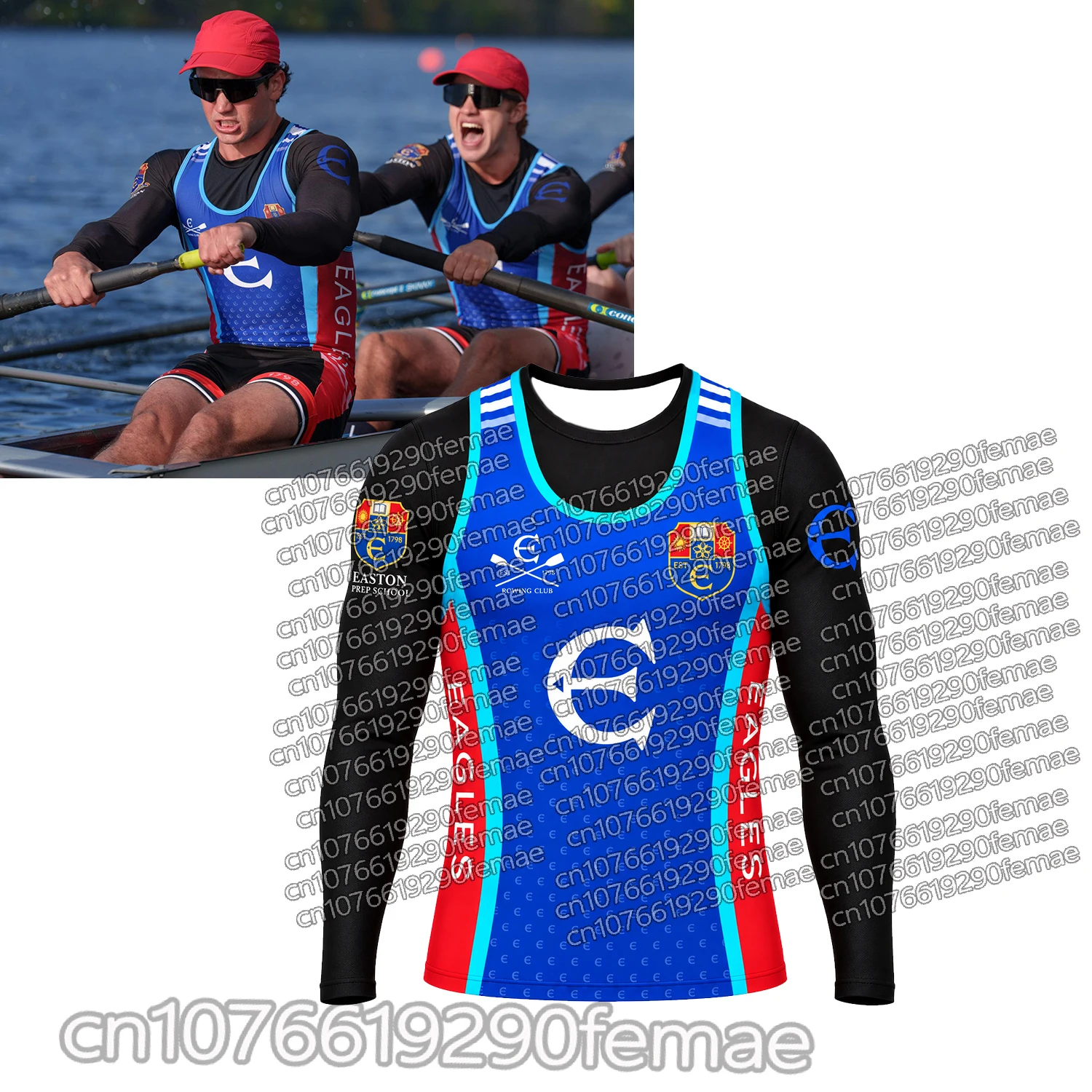2026 New Women's T-Shirt Crew Girl TV Show Merch Josh Regis Long Sleeve Fake Two-Piece EAGLES Rowing Competition Sports Top