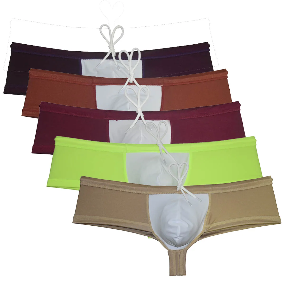

Men's Swimwear Drawstring Boxers Brief Swim Bikini Underwear Enhancing Pouch Mini Pants Beachwear Breathable Fast Dry Sunbathing