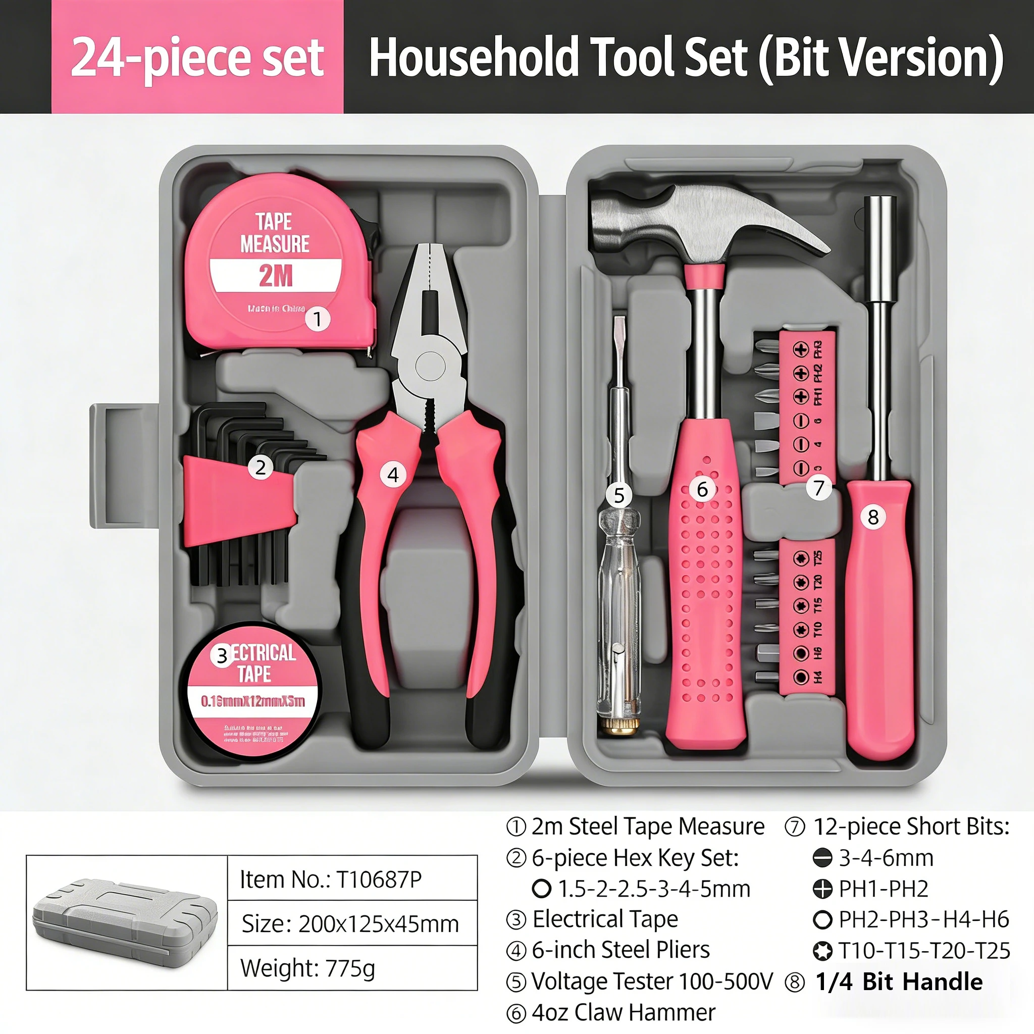 24pcs Home Tool Set All-in-one Multi-purpose DIY Kit For Household Repairs & Maintenance Multifunctional Outdoor Small Tools