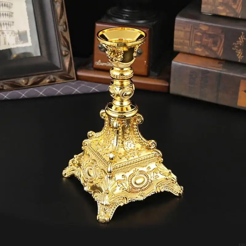 

Стабильный нескользящий подсвечник в европейском стиле, домашний декор, конические подсвечники из цинкового сплава для элементов