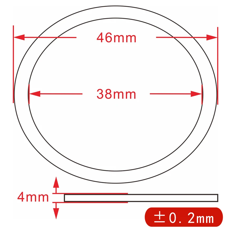 4 PCS Motorcycle Exhaust Pipe Gasket 38 x 46 x 4 MM