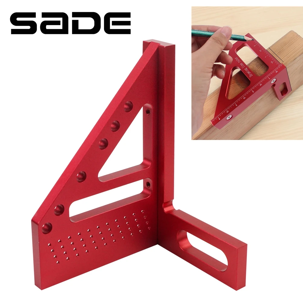 

3D Miter Triangle Measuring Ruler, Aluminum 45/90 Degree Woodworking Square Protractor for High Precision Layout Measuring