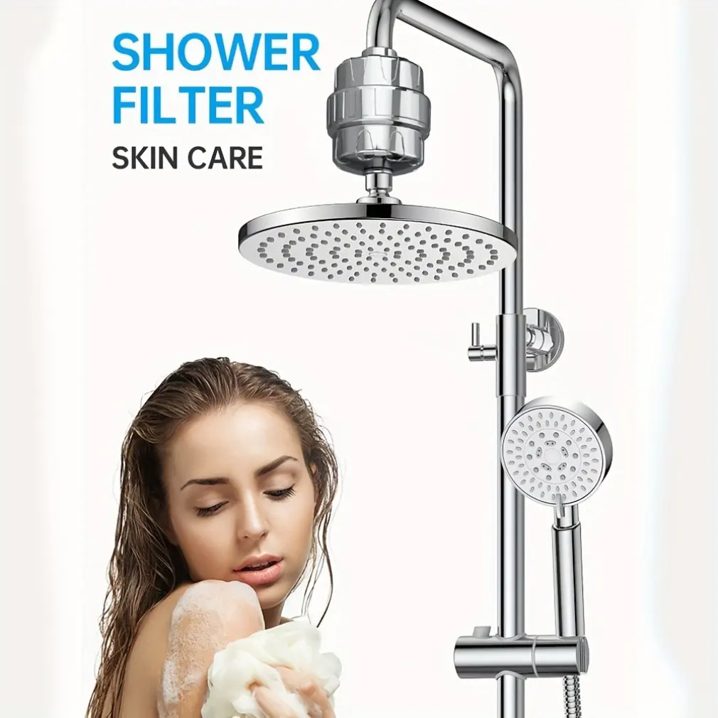 เครื่องกรองน้ำสำหรับอาบน้ำ15ขั้นตอนล้างคลอรีนโลหะหนักที่กรองหัวฝักบัวนุ่มสำหรับเครื่องกรองน้ำแบบแข็ง