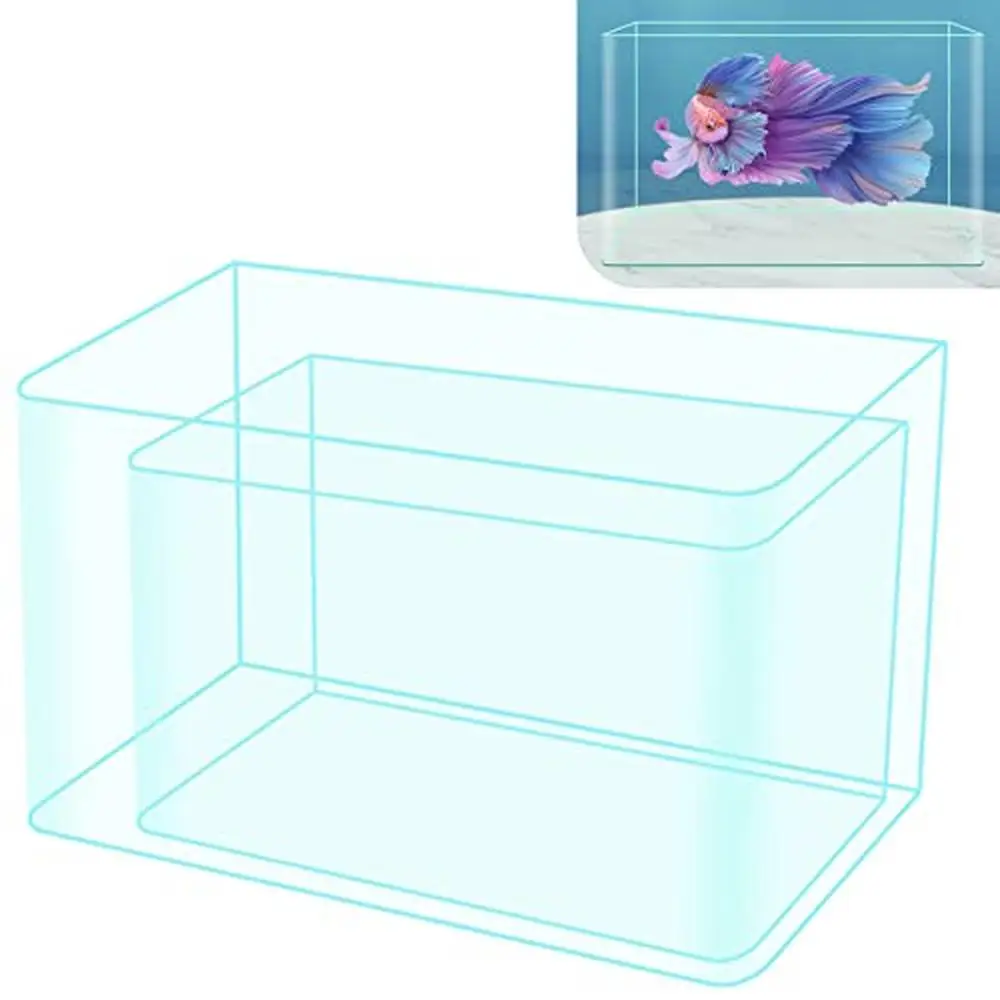 Rimless Glass Cube Fish Tank 4G 2G Betta Nano Goldfish Snail Shrimp Aquarium Tank Home Office Decoration Aquatic Environments