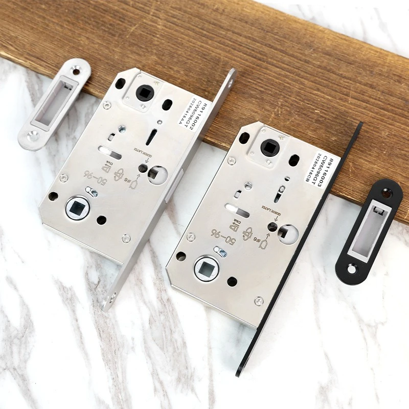 European Standard 5096 Magnetic Silent Lock Body Thickened StainlessSteel Panel Magnetic Square Tongue Lock Body Multiple Colors