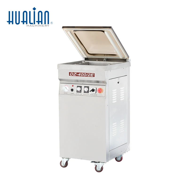 

DZ-400/2E Hualian Производство растений Вертикальная однокамерная вакуумная упаковочная машина для упаковки пищевых продуктов