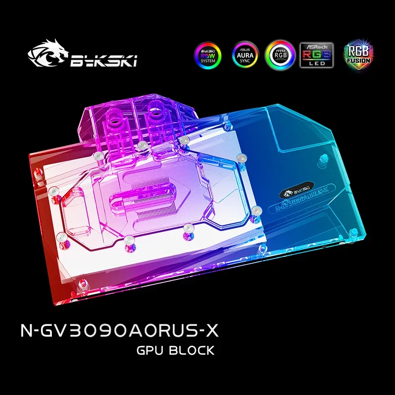 Imagem -06 - Bykski Uso do Bloco de Cartão Gráfico para Gigabyte Rtx3090 3080 Aorus Gpu Líquido Refrigerador 5v A-rgb 12v Rgb m b Sincronização N-gv3090aorus-x