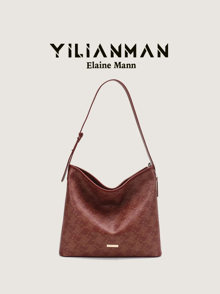 

Elegant Red Large Capacity Women's Crossbody Bag New Chinese Style Elanman Shoulder Bag Tote Bag Casual Simple Style Zipper C...