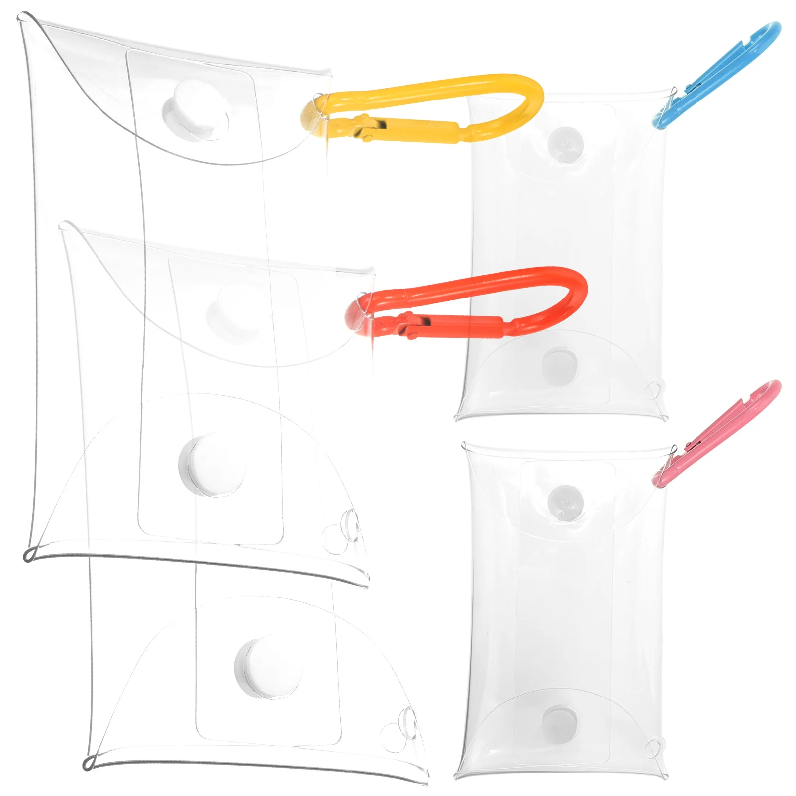 4 pezzi borsa per cartoni animati borsa trasparente per rossetto piccola borsa per donna portachiavi portamonete cambio portafoglio in PVC arancione