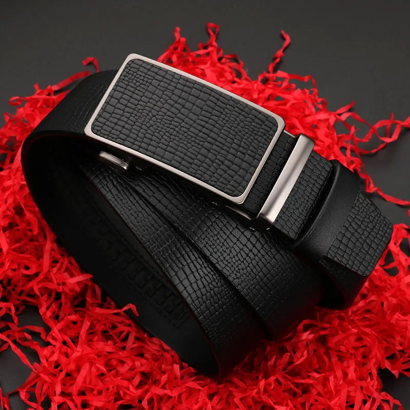 

Men'S Business&Leisure Automatic Buckle Belts Cut From The Whole First Layer Of Cowhide Are Suitable For Young And Middle-Aged