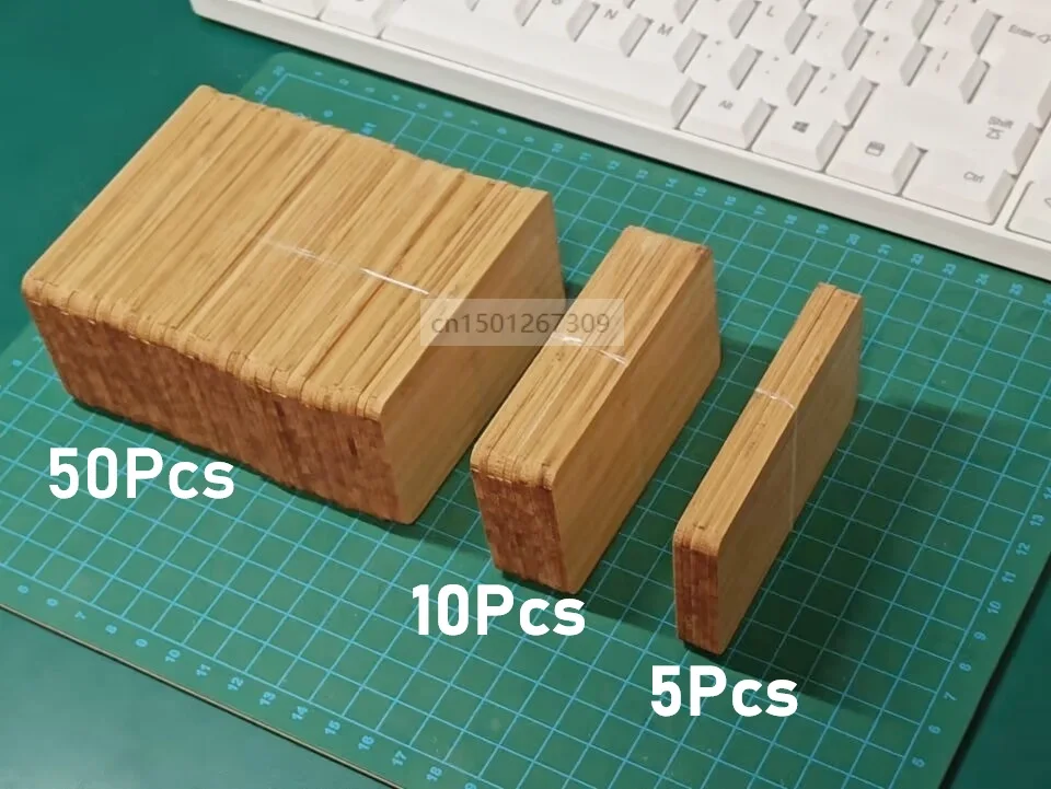 Thickness 2mm Bamboo Blank Business Card Rectangular Cutouts For DIY Craft Project Laser Engraving